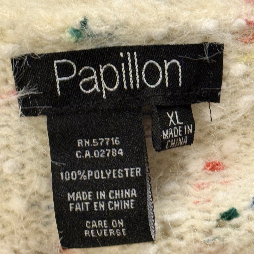 Papillon Blanc Multicolor Speckled Cardigan - Picture 3 of 3